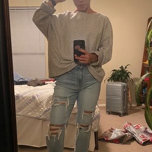 All Saints striped oversized sweater